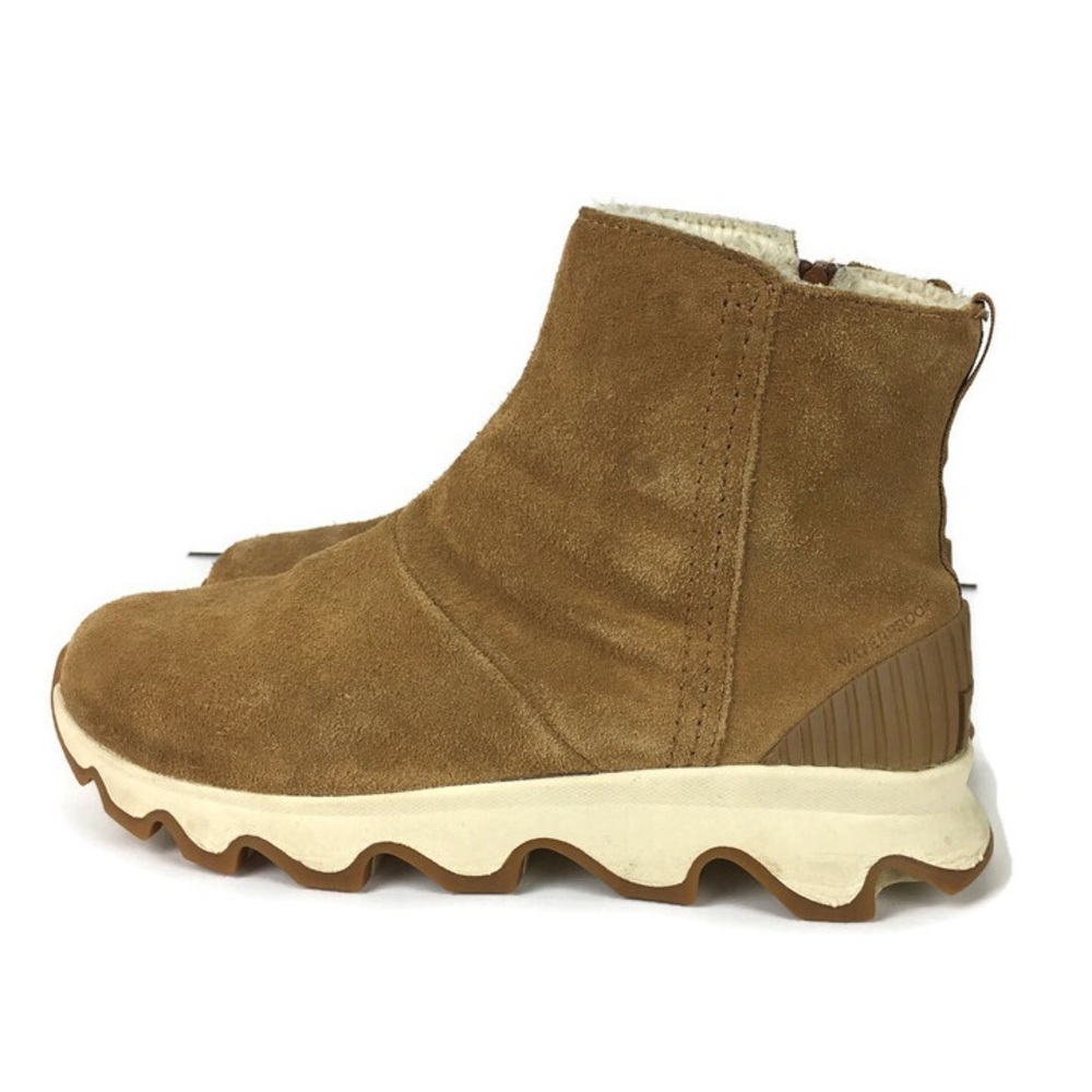 Sorel Kinetic Waterproof Suede Short Boot in Camel Brown